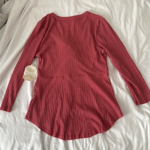 NWT Altar'd State Marsala Long Sleeve Bow Top Size Large - Picture 6 of 6